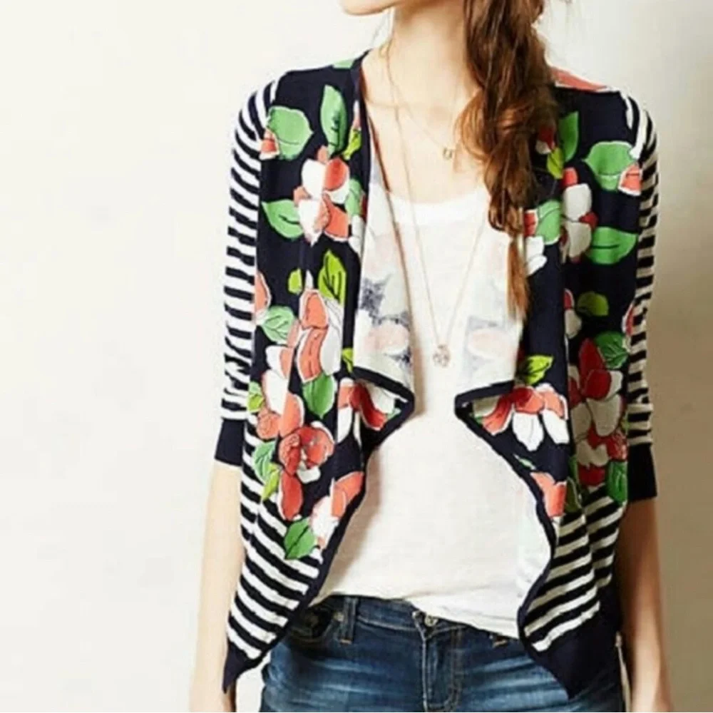 Anthropologie Moth Watergarden Cardigan XL